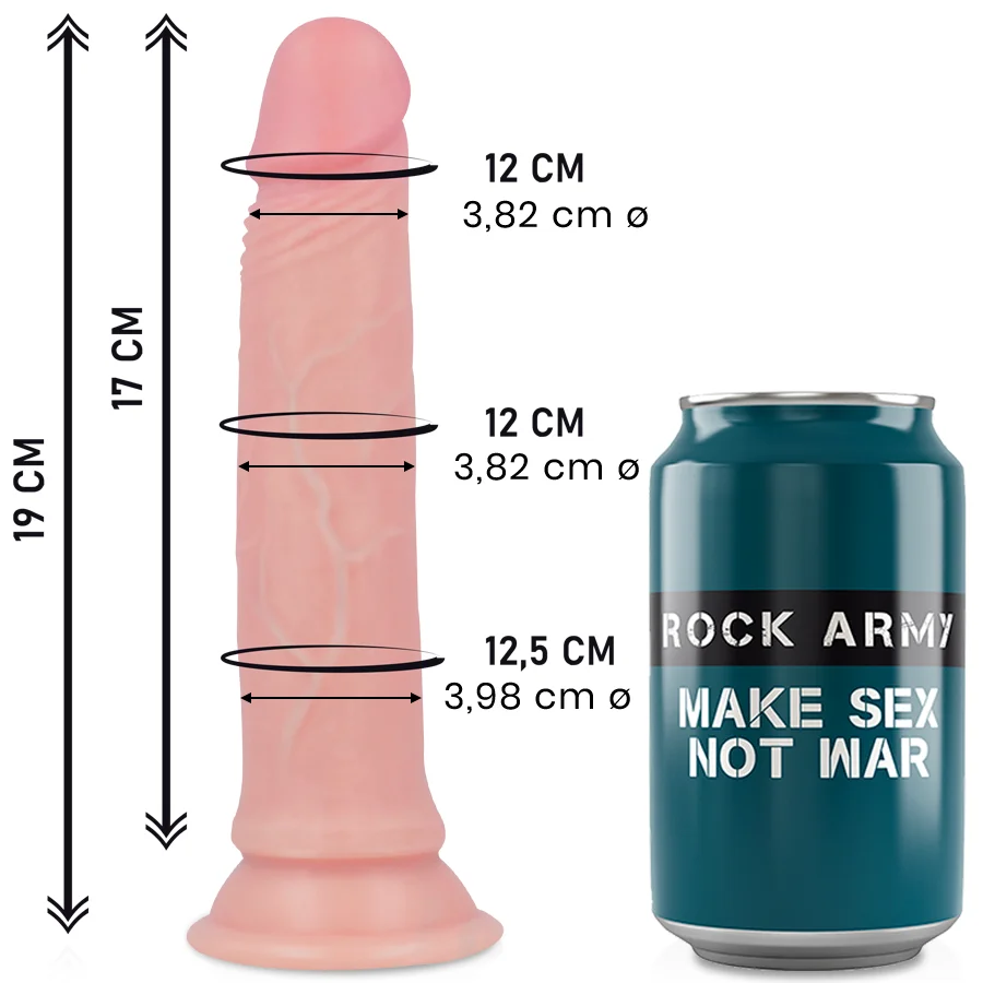 Rockarmy Avenger dildo silicone 19 cm sottile ventosa
