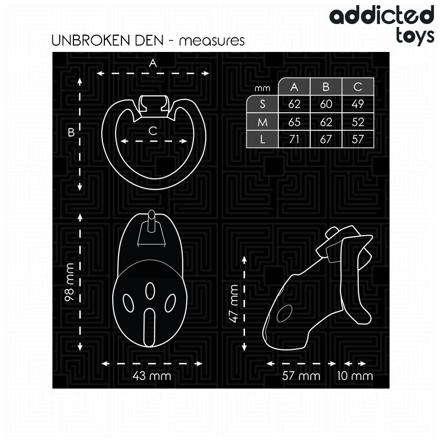 Addicted Toys Locked Den gabbia castità 3 anelli