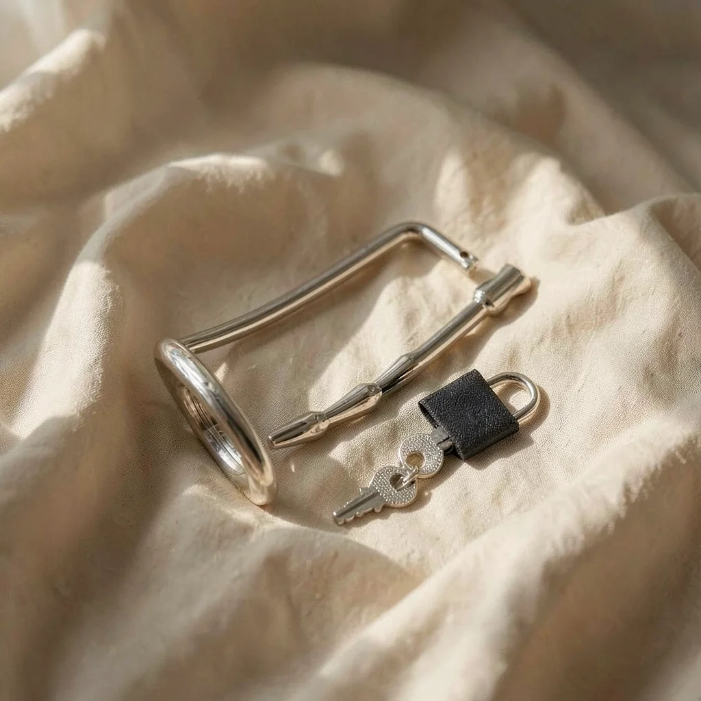Metal Hard Anello uretrale con lucchetto metallo 45 mm