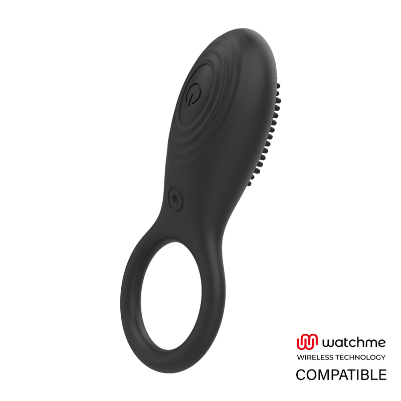 Mr Boss Tino anello vibrante nero silicone 10 modi