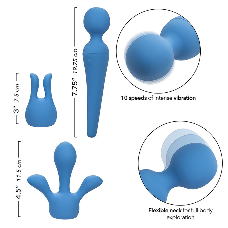 CalExotics Couture Wand Kit massaggiatore blu in silicone
