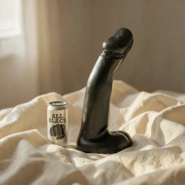 All Black dildo realistico nero 29 cm morbido