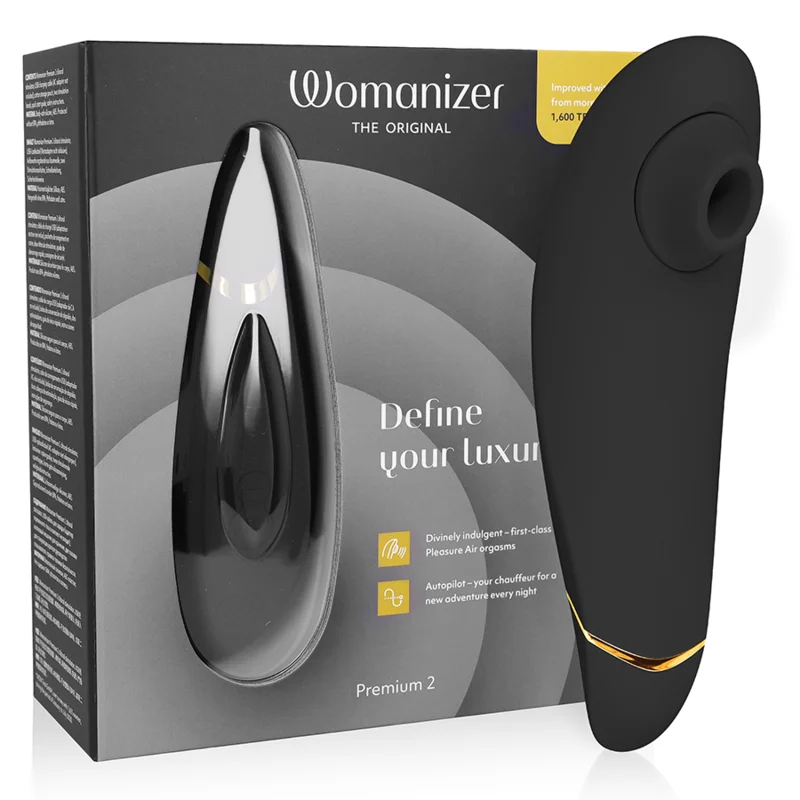 Womanizer Premium 2 stimolatore clitorideo Nero Pleasure Air