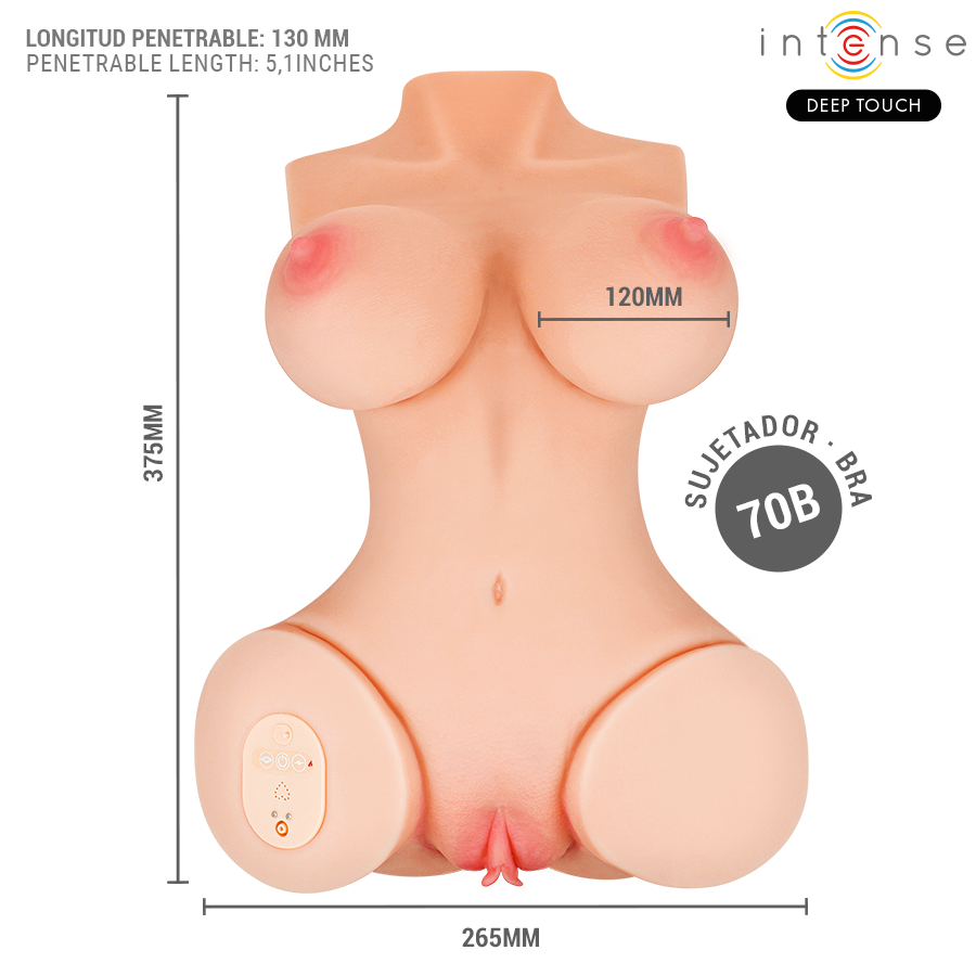 Intense Vero Deep Touch torso masturbatore riscaldante vibrante