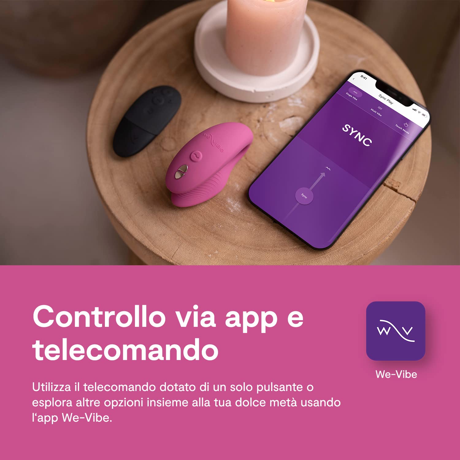 We-Vibe Sync 2 vibratore di coppia rosa con app