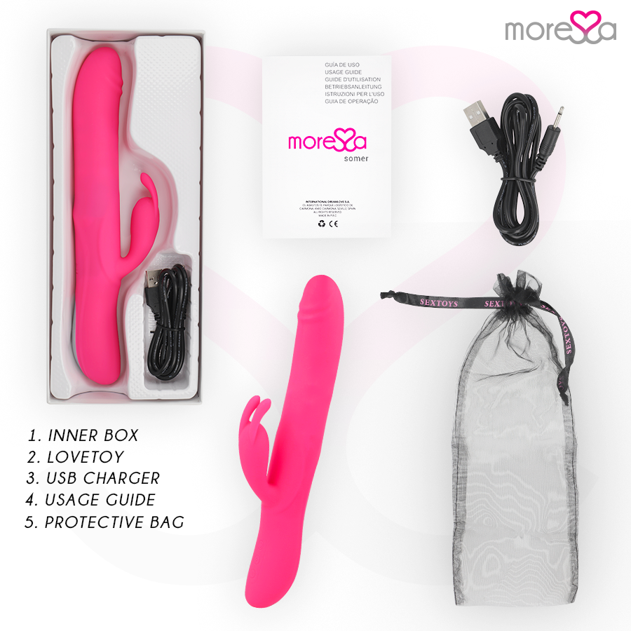 Moressa Somer vibratore rabbit rotante ricaricabile silicone