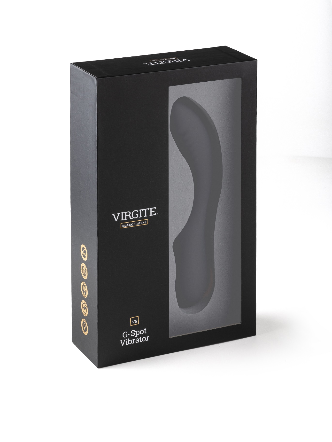 Love Hit by Virgite V5 vibratore ricaricabile nero curvo