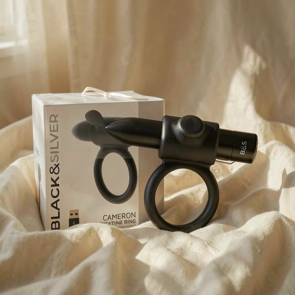 Black&Silver Cameron Black anello vibrante 10 modalità