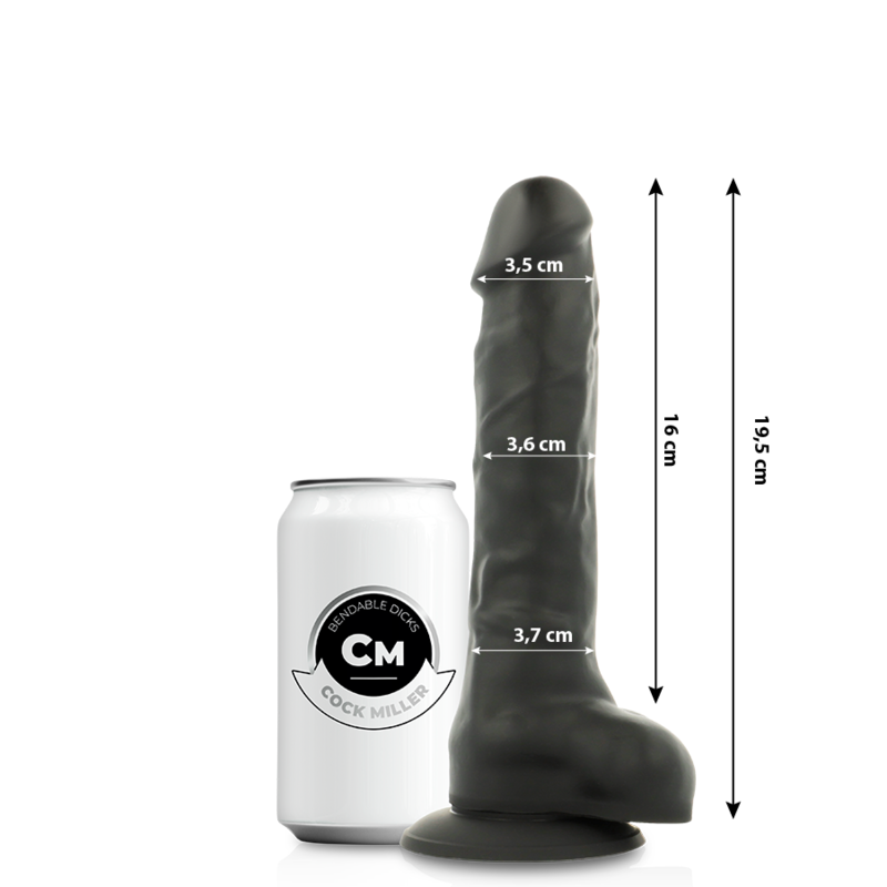 CockMiller Cocksil dildo realistico nero 19,5 cm ventosa