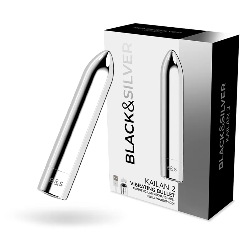 Black&Silver Kailan 2 mini vibratore argento in metallo