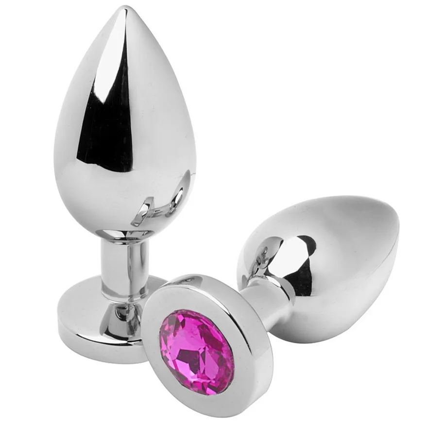 Metal Hard Diamond Plug plug anale rosa acciaio 7,6 cm