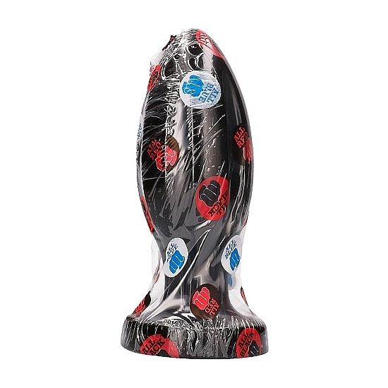 All Black plug anale 21 cm scanalato in PVC