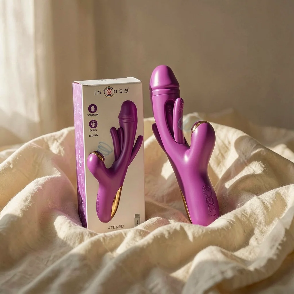 Ateneo Intense vibratore con aspirazione viola