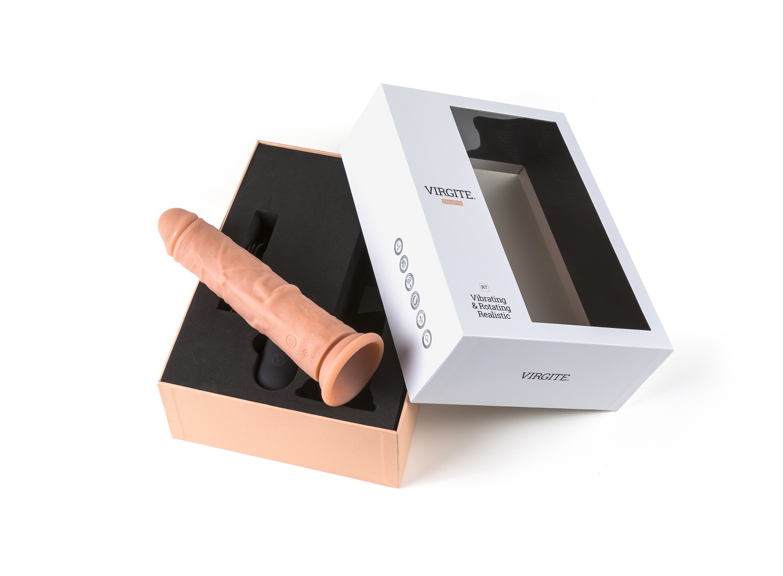 Virgite R7 vibratore realistico rotante 19cm telecomando
