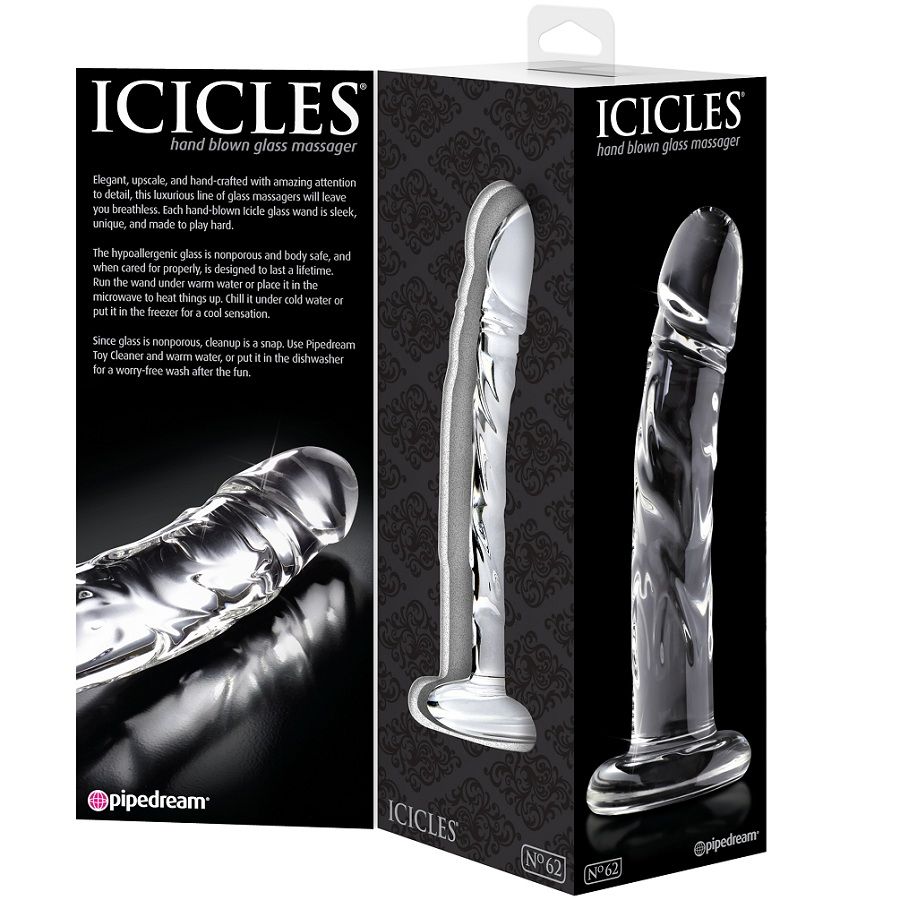 Icicles N. 62 dildo in vetro curvo punto G
