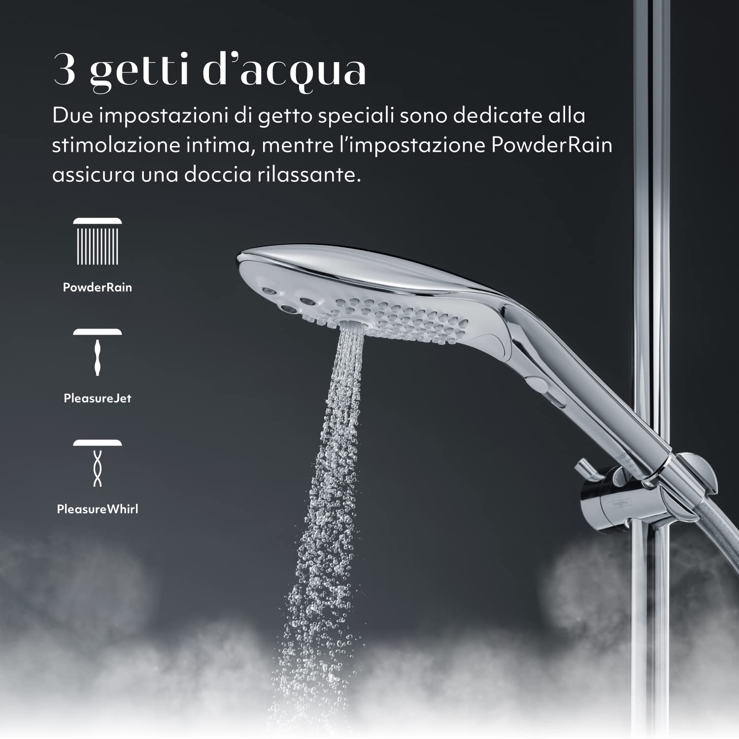 Womanizer Wave soffione doccia chrome 3 getti