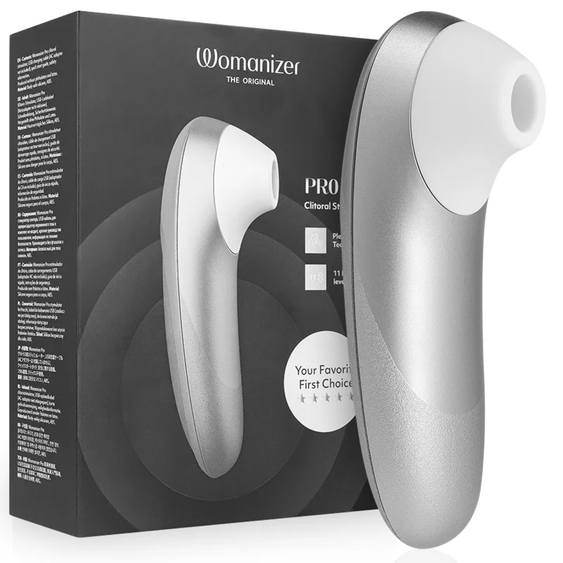 Womanizer Pro stimolatore clitorideo grigio argento 11 intensità