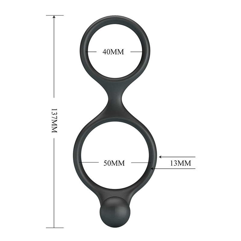 Frutille Florian Crazy Bull anello doppio silicone nero