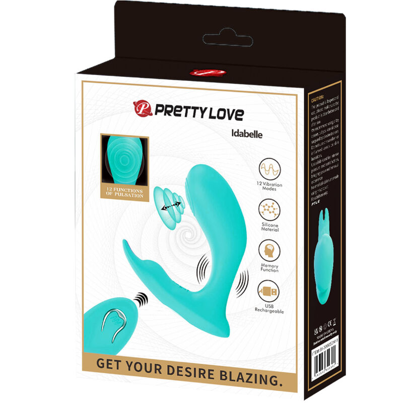 Pretty Love Idabelle vibratore rabbit blu con telecomando