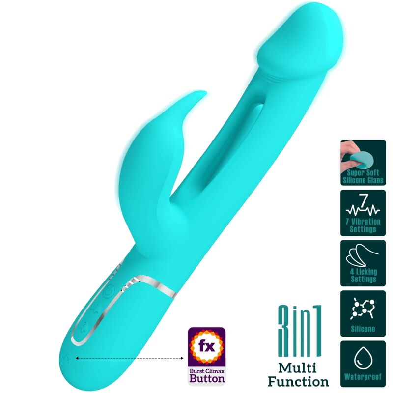 Pretty Love Dejon Licking vibratore verde acqua pulsante