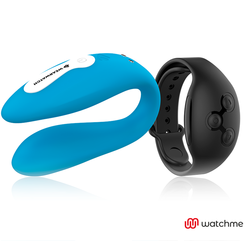 WatchMe Dual vibratore coppia a U Indigo Jet silicone