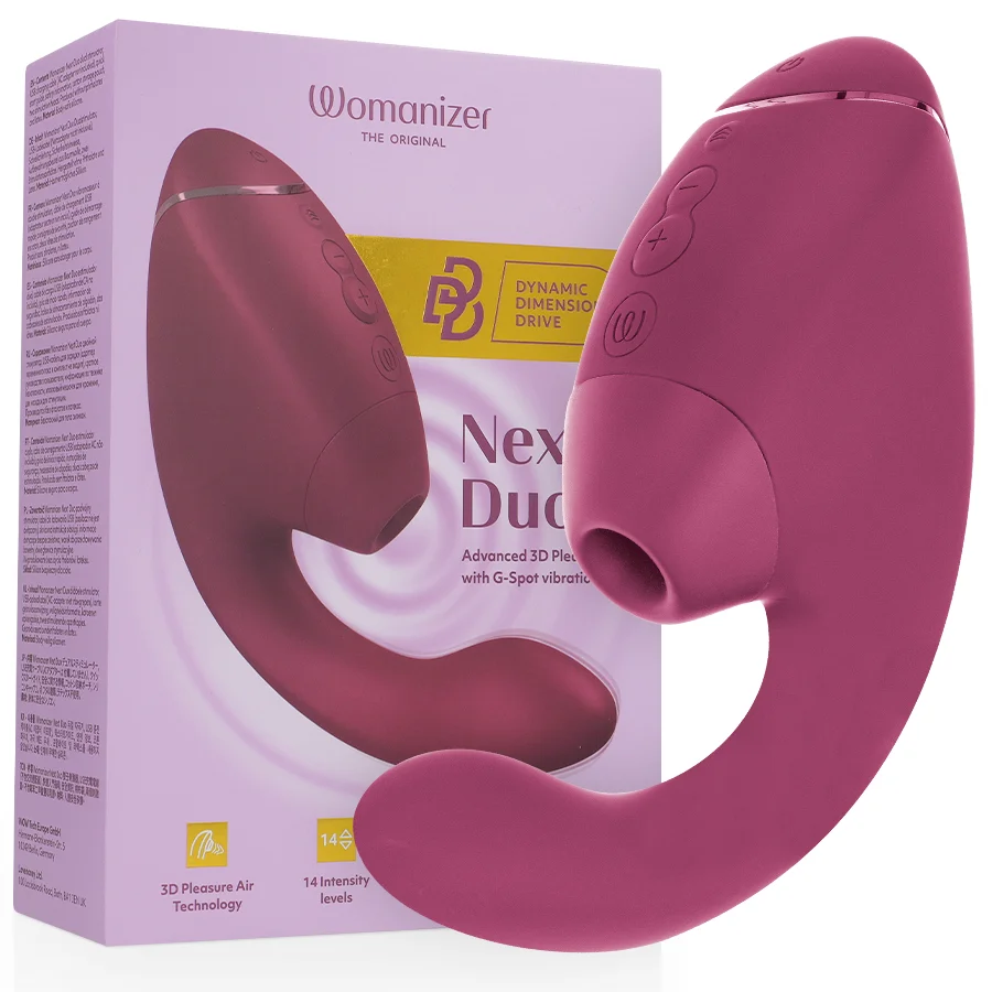 Womanizer Duo Next stimolatore clitoride rosa scuro 3D