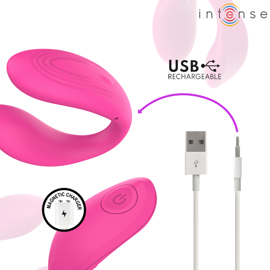 Intense Nora vibratore di coppia a U rosa 10 programmi