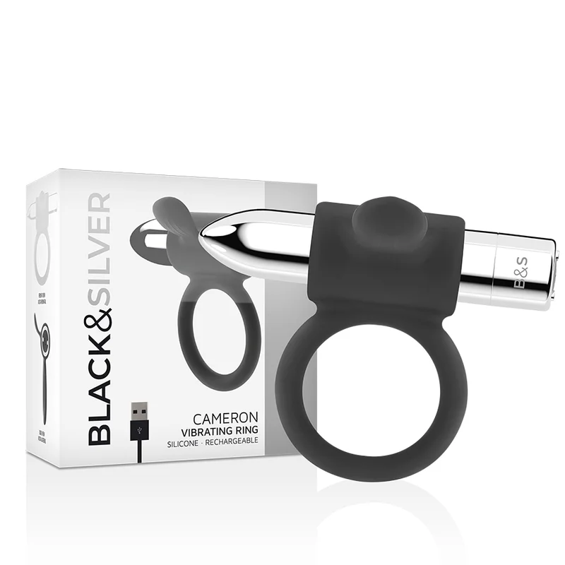 Black&Silver Cameron anello vibrante argento clitoride 10 modi