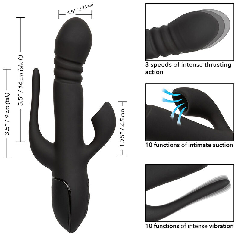 CalExotics Triple Euphoria Nero vibratore spinta suzione