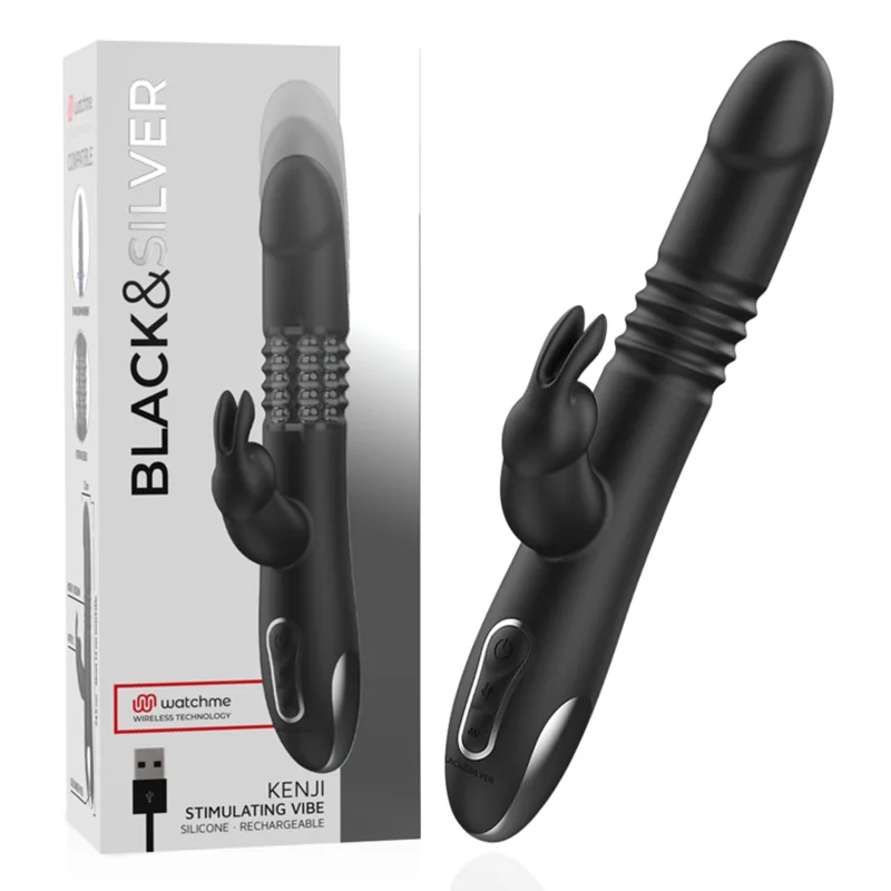 Black&Silver Kenji Stimulating Vibe vibratore rabbit ricaricabile