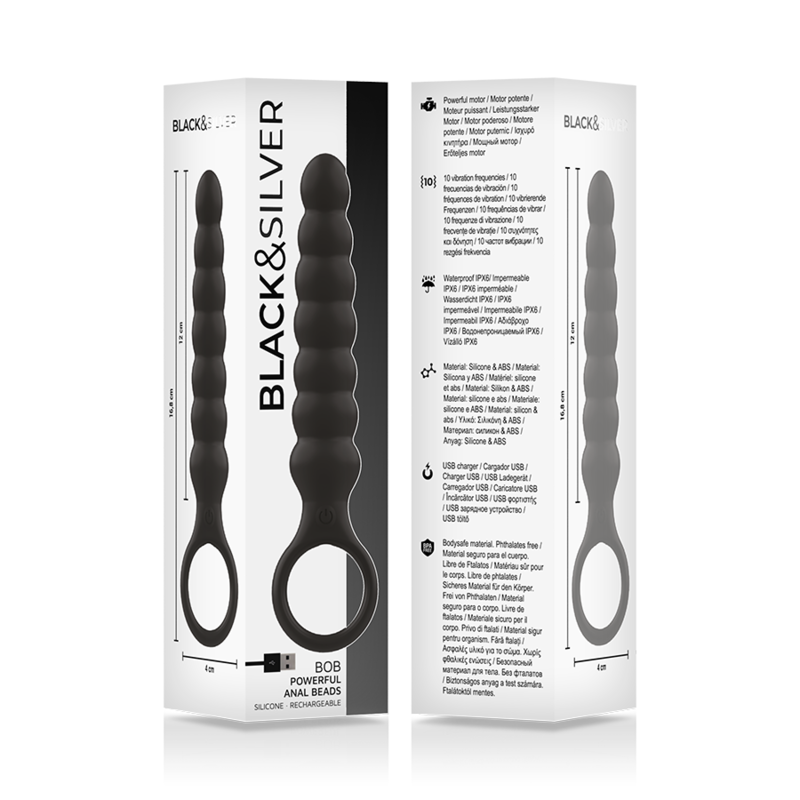Black&Silver Bob plug anale vibrante 10 vibrazioni