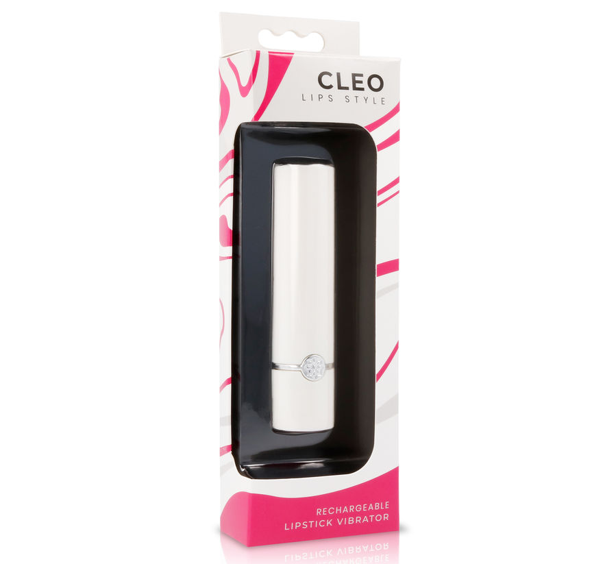 Lips Style Cleo vibratore rossetto bianco rosa 10 modalità