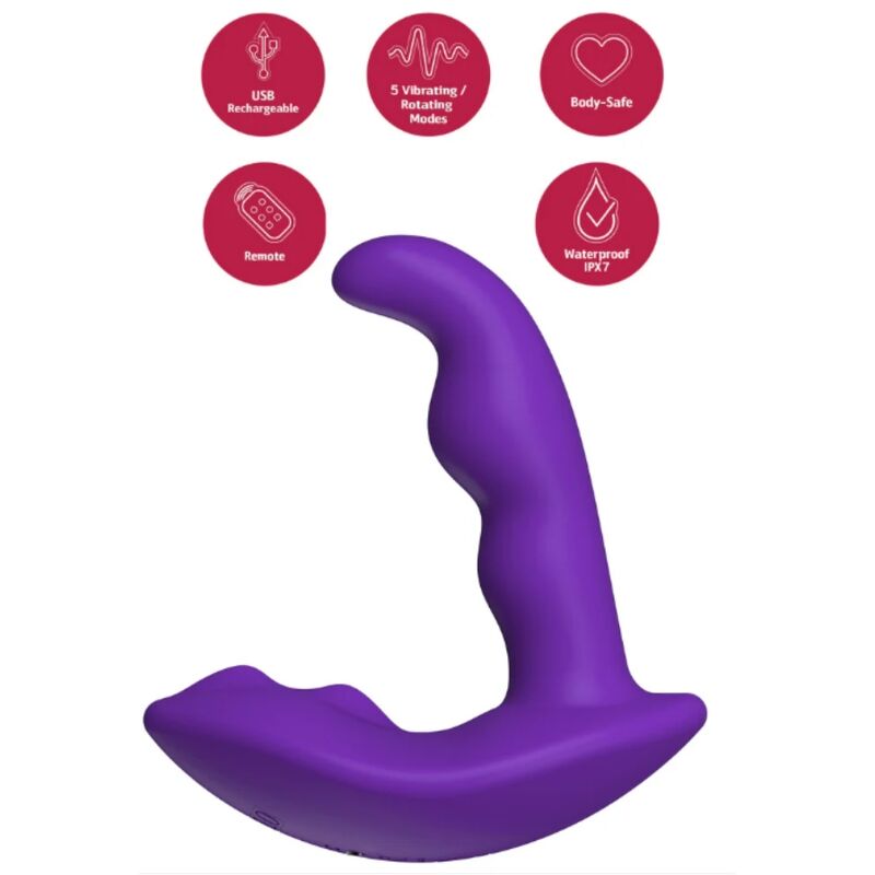 Frutille She.E.O plug anale rotante viola ricaricabile