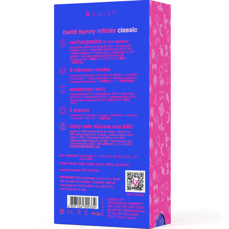 B Swish Bwild Bunny Infinite Classic vibratore rabbit blu silicone