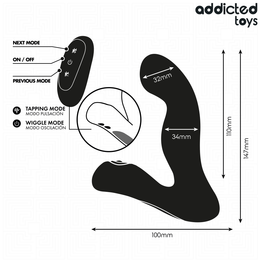 Addicted Toys Massaggiatore Prostatico Oscillante 10 Modalità