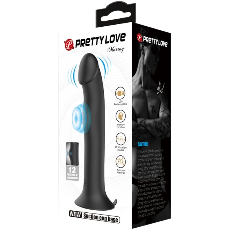Pretty Love Murray vibratore nero con ventosa 12 modalita