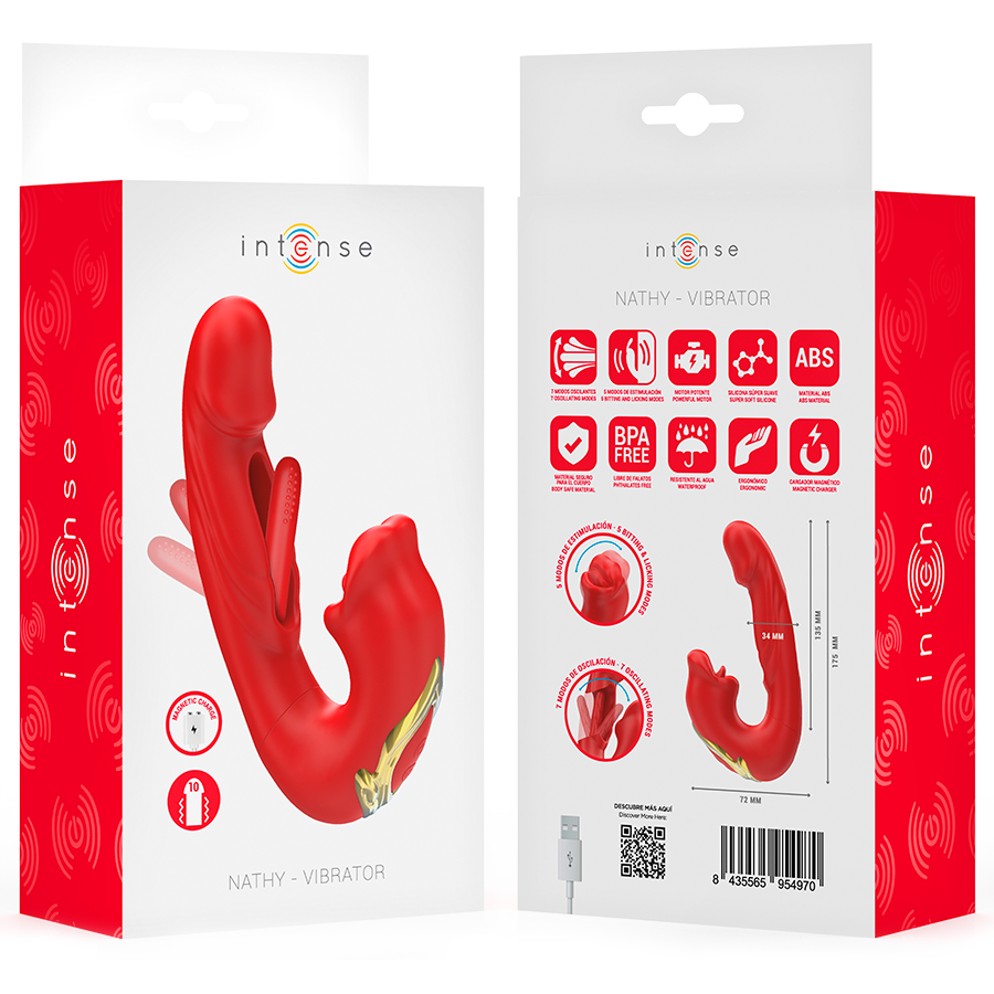 Intense Nathy vibratore succhia clitoride rosso