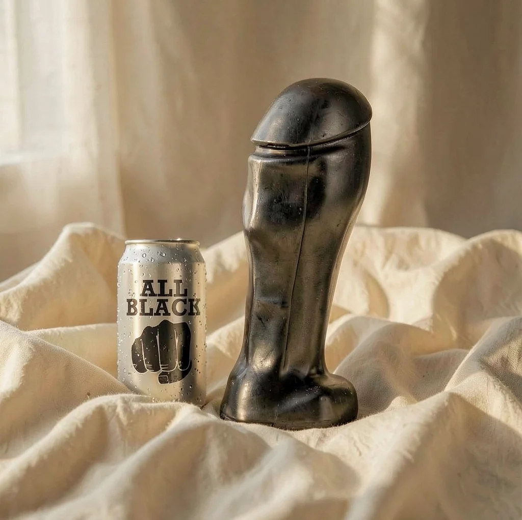 All Black testa larga 22 cm dildo nero 22x8 cm