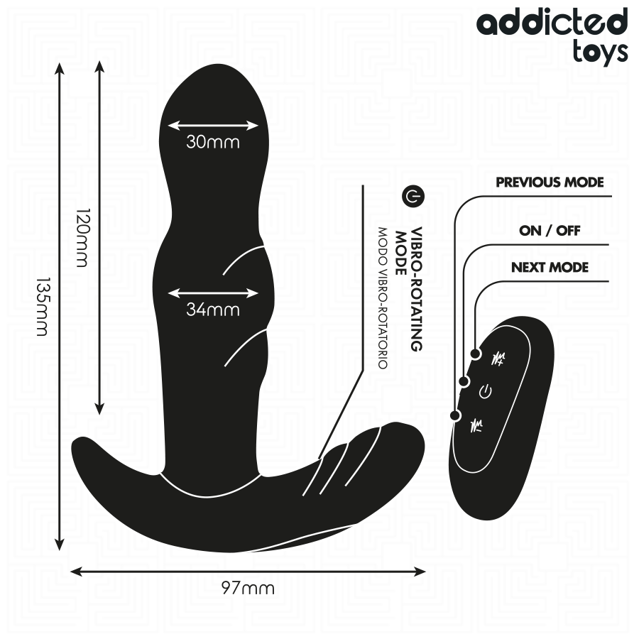 Addicted Toys Plug Anale Rotante vibrante telecomando