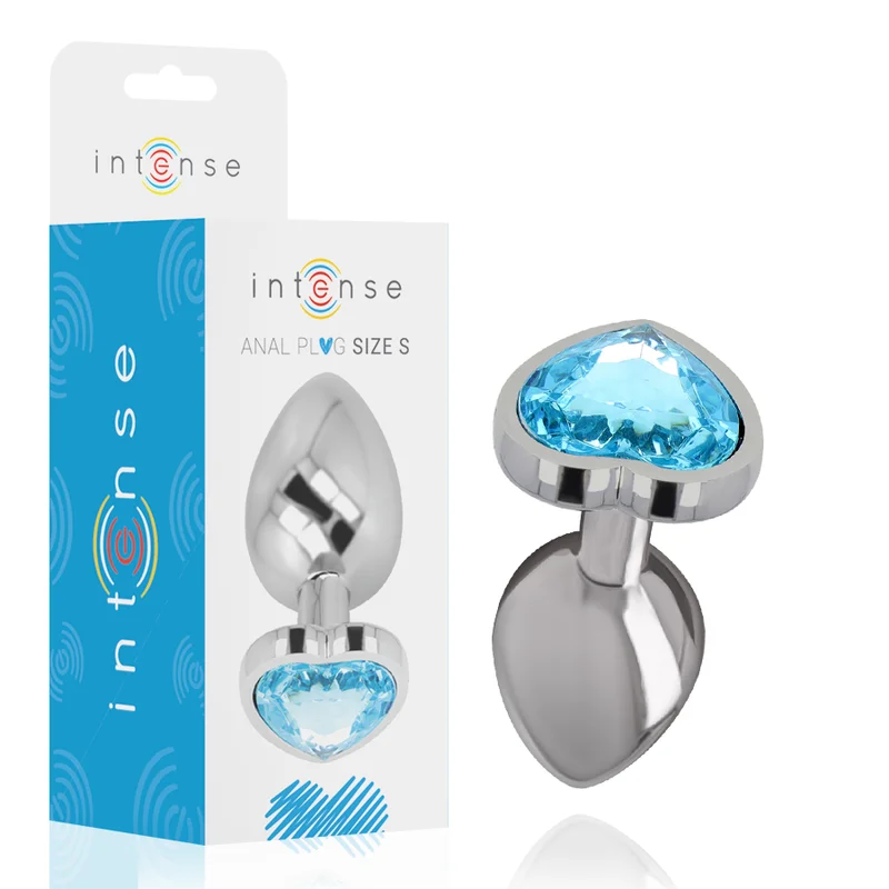 Intense Plug Cuore plug anale metallo blu S 7 cm