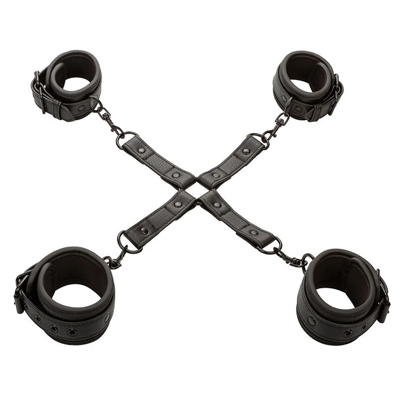CalExotics Nocturnal Hog Tie set bondage 4 polsini nero