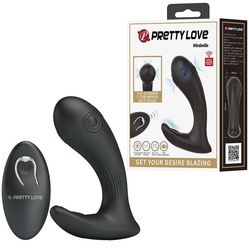 Pretty Love Mirabelle plug prostatico nero telecomando silenzioso
