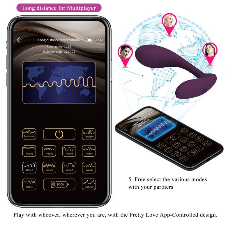 Pretty Love Baird vibratore punto G con app lilla