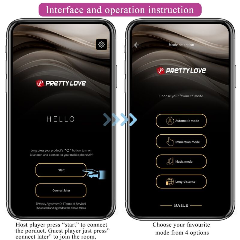 Pretty Love August vibratore di coppia con app viola