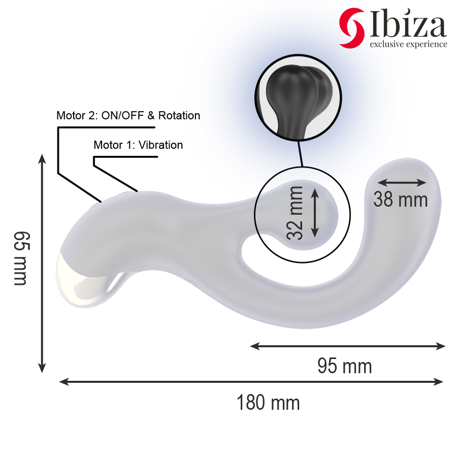 Frutille Ibiza stimolatore rotante punto G 95 mm