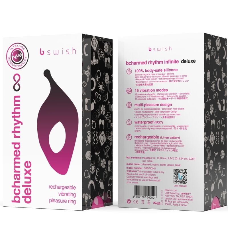 B Swish Bcharmed Rhythm Infinite Deluxe vibratore coppia nero