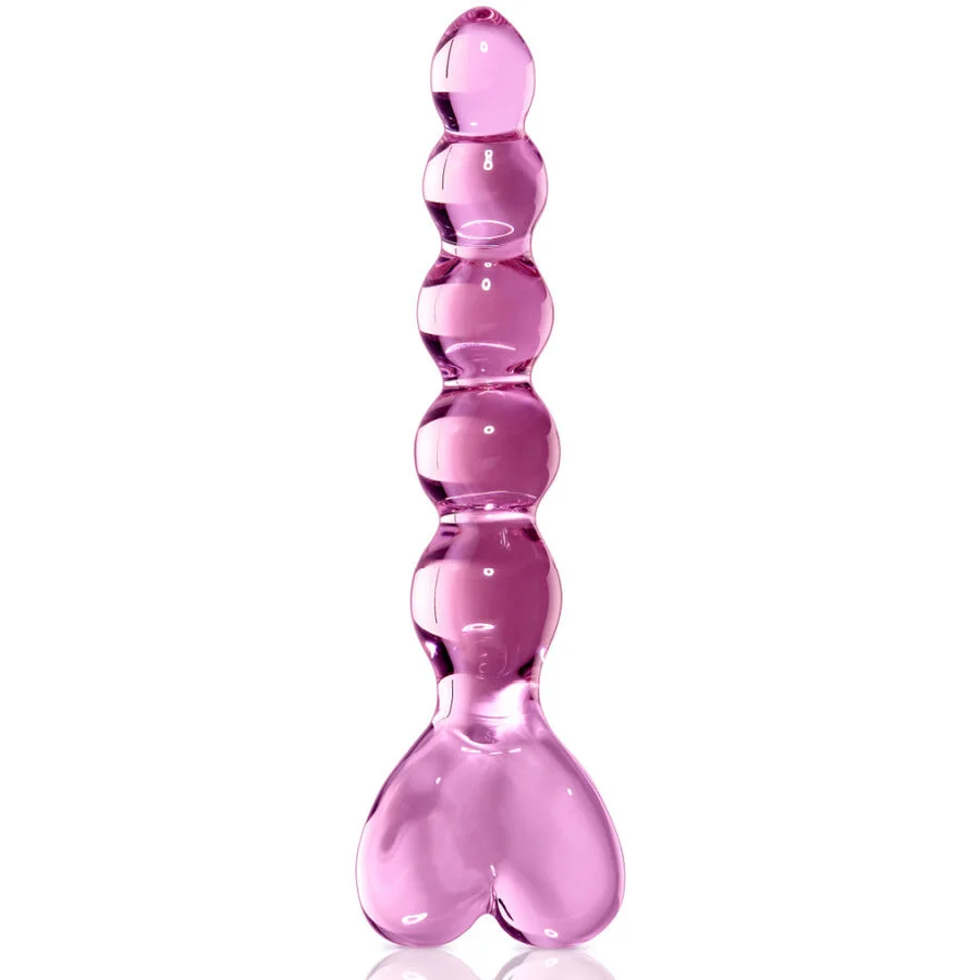 Icicles N. 43 dildo in vetro rosa perlato