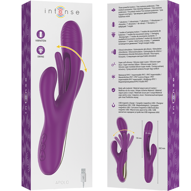 Intense Apolo vibratore con lingua oscillante viola